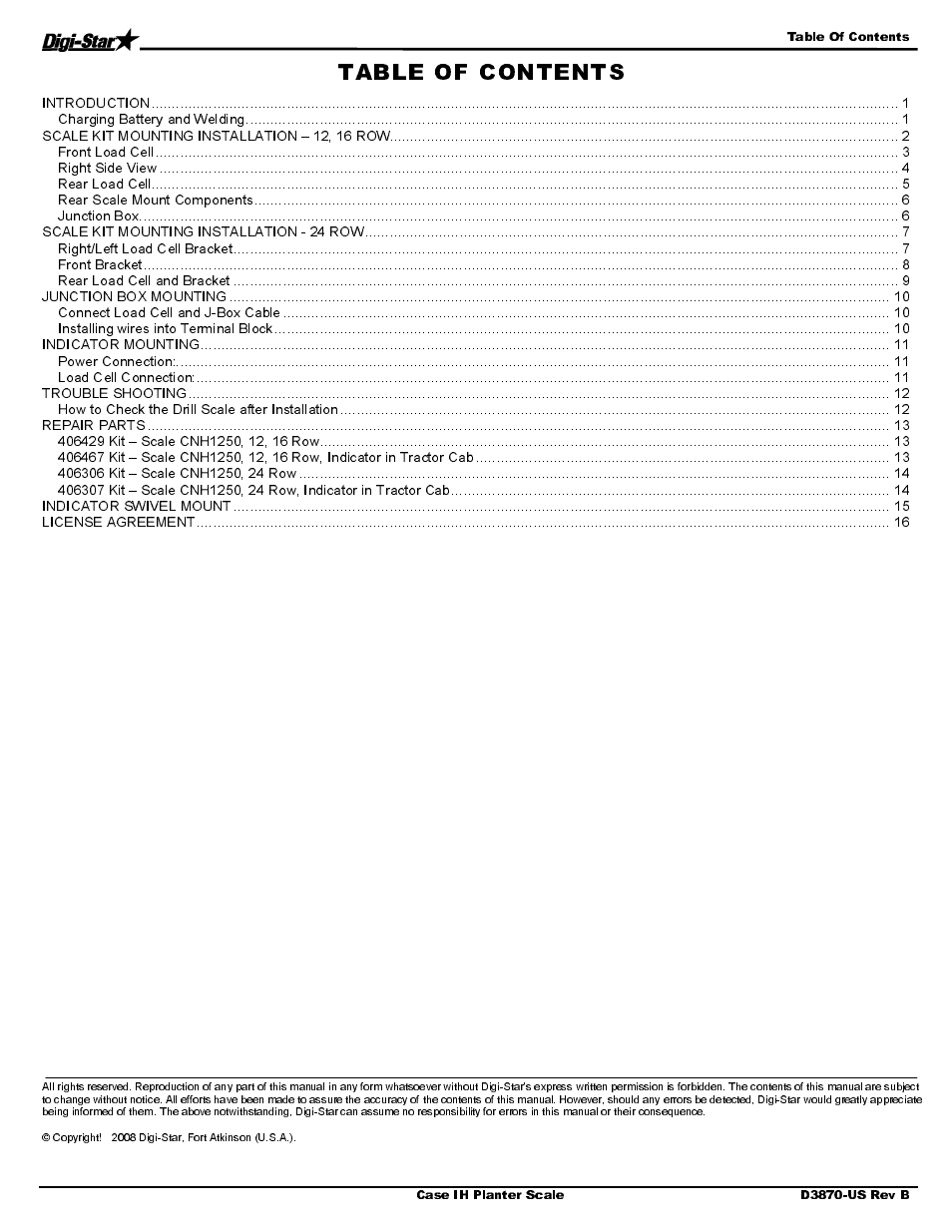 Digi-Star Case IH 1250 - 12/16/24 User Manual | Page 2 / 18