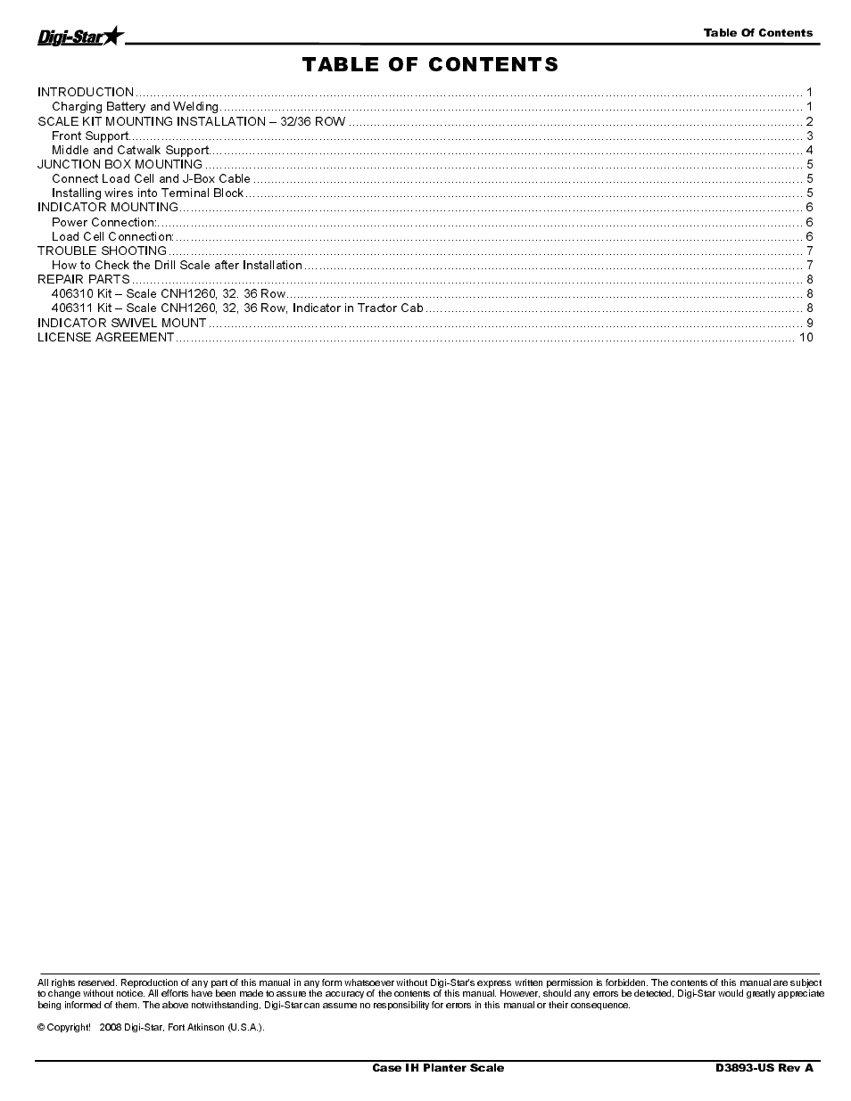 Digi-Star Case IH 1260 – 32/36 User Manual | Page 2 / 12