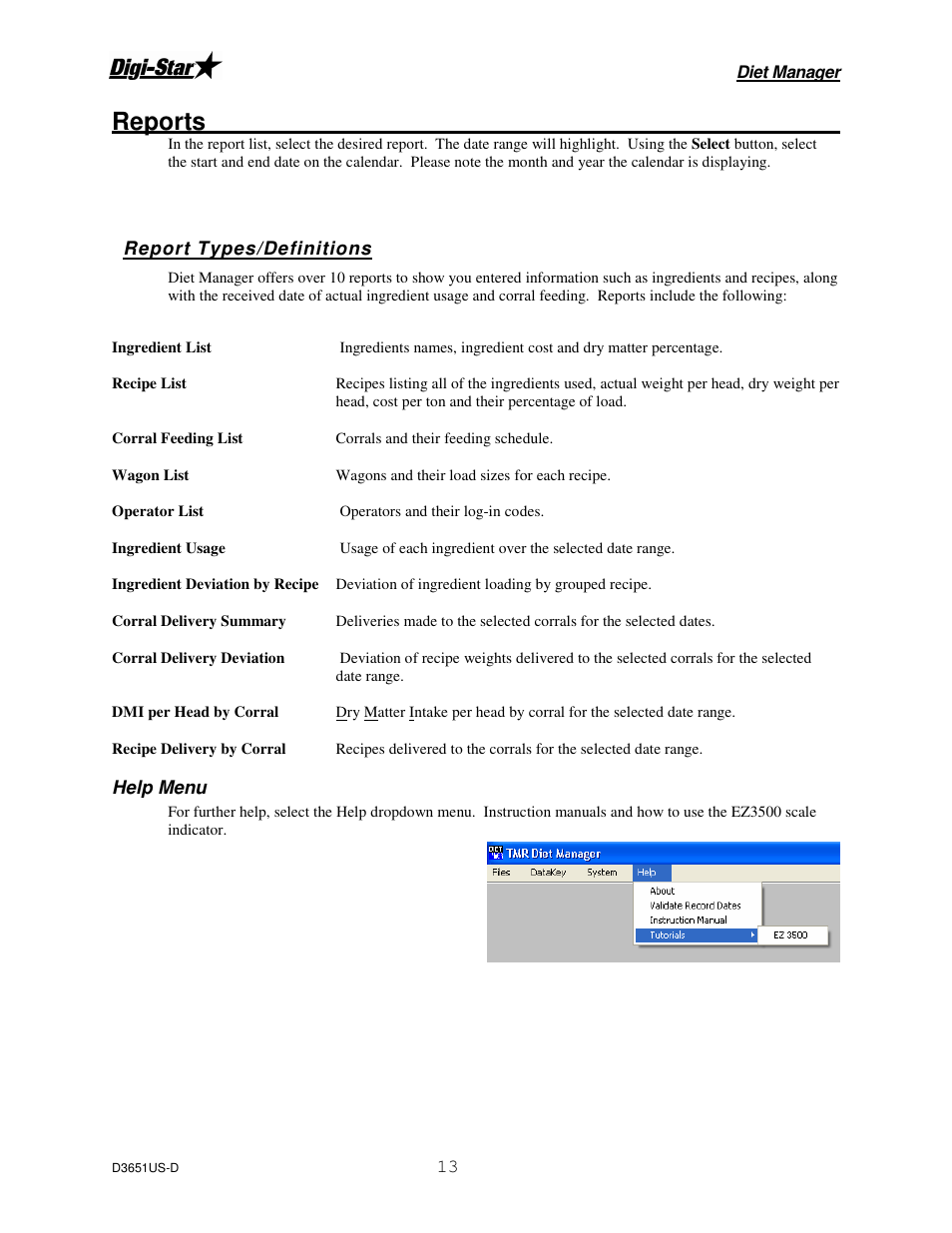 Reports | Digi-Star Diet Manager Set-up & User Guide User Manual | Page 17 / 17