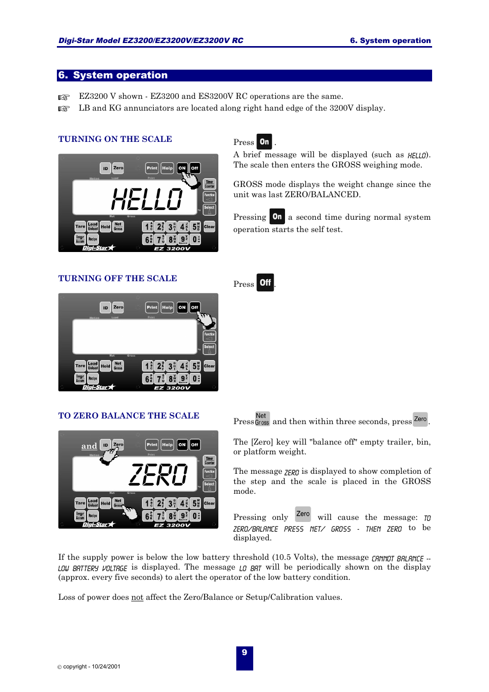 Hello, Zero | Digi-Star EZ 3200/EZ 3200V/EZ 3200V RC User Manual | Page 12 / 45
