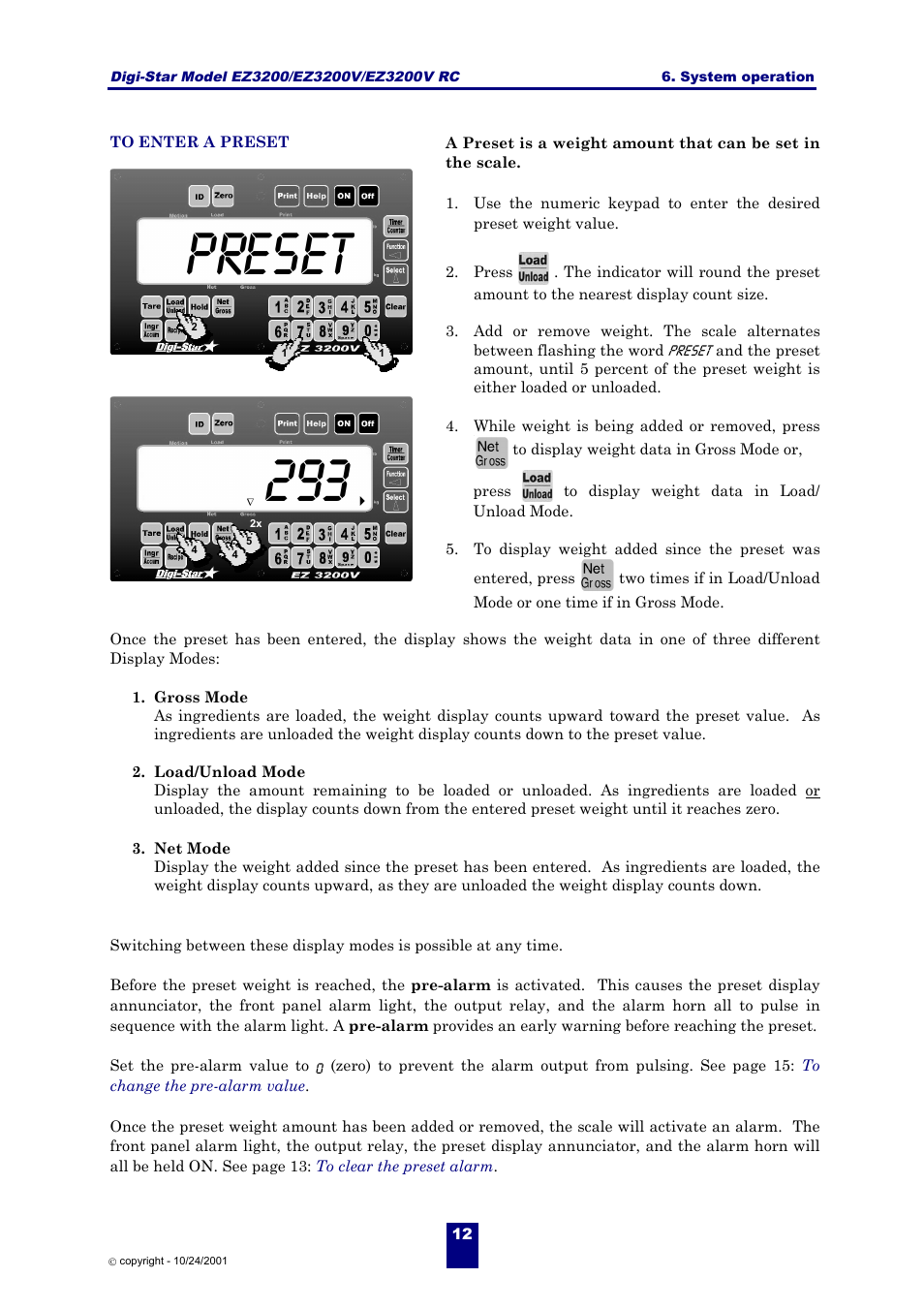 Preset | Digi-Star EZ 3200/EZ 3200V/EZ 3200V RC User Manual | Page 15 / 45