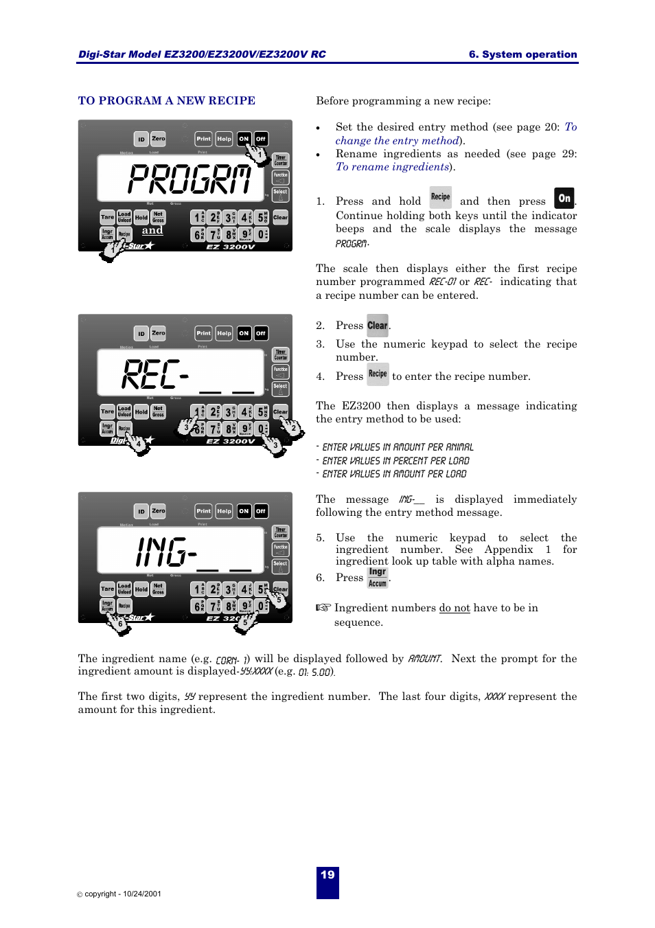 Progrm rec | Digi-Star EZ 3200/EZ 3200V/EZ 3200V RC User Manual | Page 22 / 45