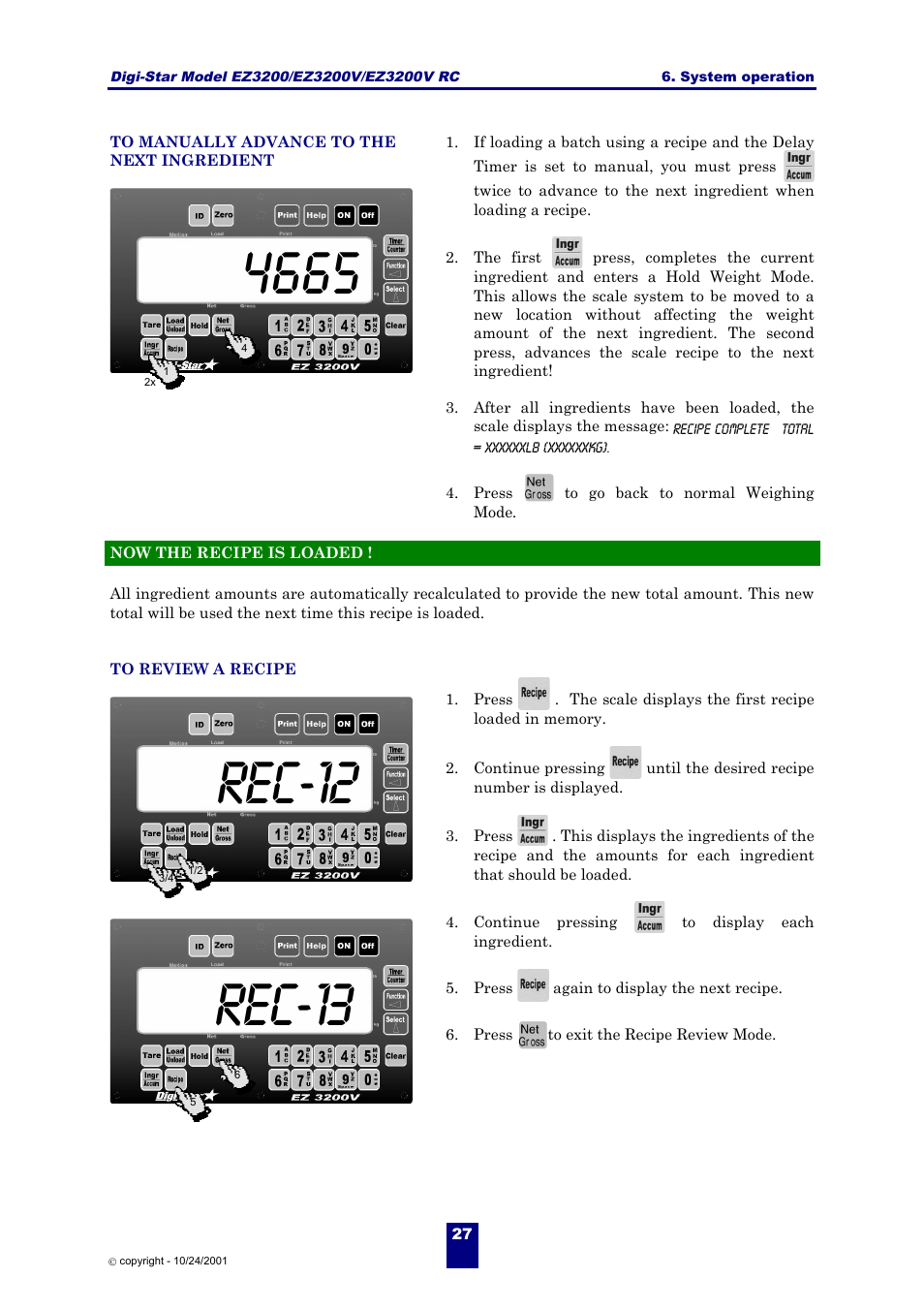 Rec-12, Rec-13 | Digi-Star EZ 3200/EZ 3200V/EZ 3200V RC User Manual | Page 30 / 45