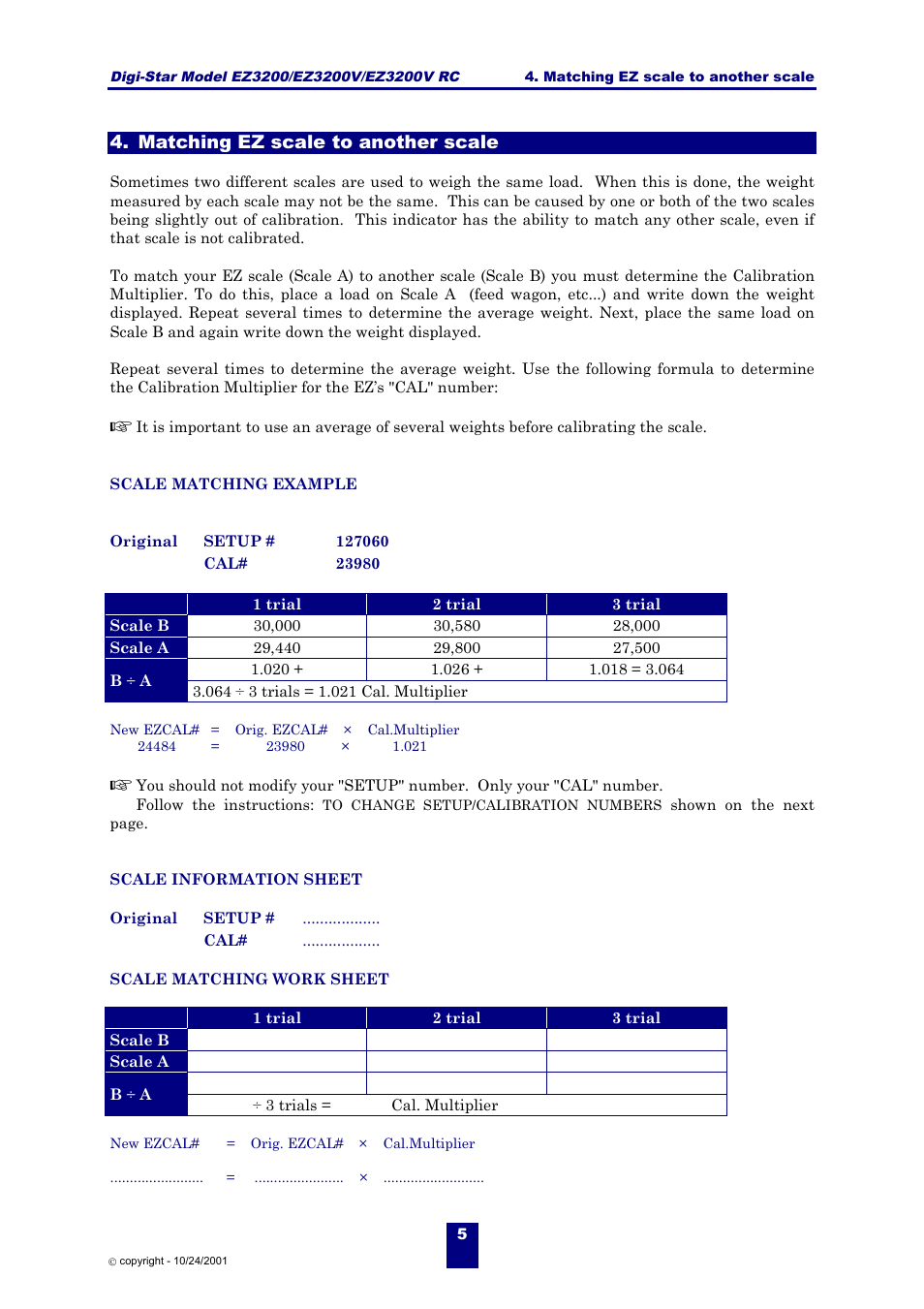 Matching ez scale to another scale | Digi-Star EZ 3200/EZ 3200V/EZ 3200V RC User Manual | Page 8 / 45
