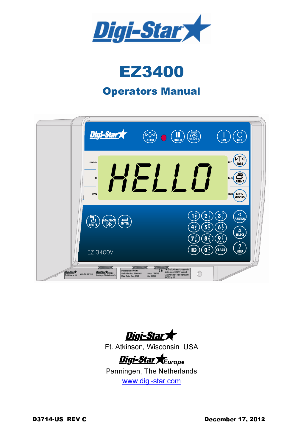 Digi-Star EZ3400 User Manual | 50 pages
