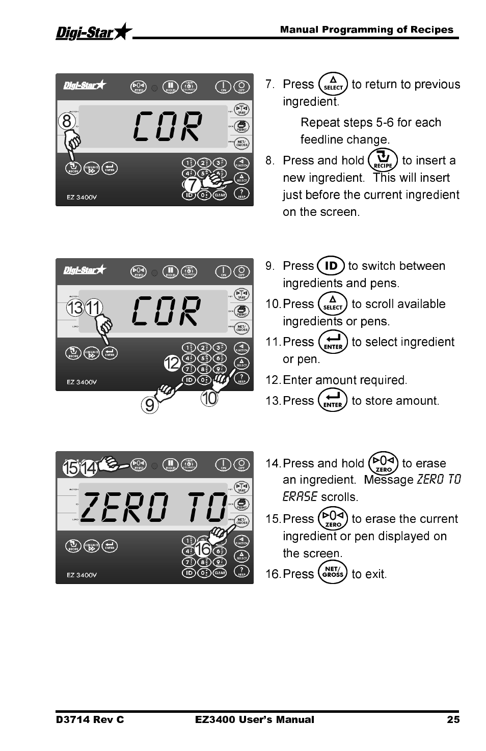 Zero to | Digi-Star EZ3400 User Manual | Page 29 / 50
