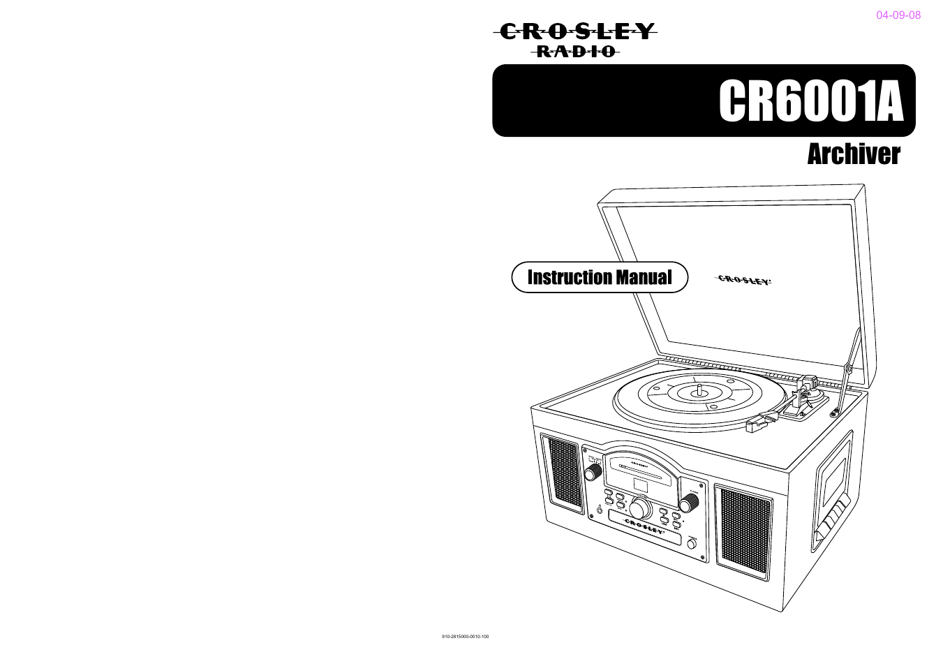 Crosley CR0601A User Manual | 7 pages