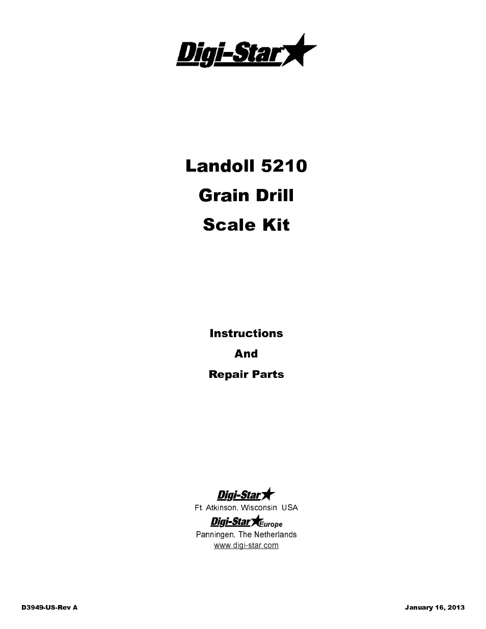 Digi-Star Landoll 5210 User Manual | 16 pages