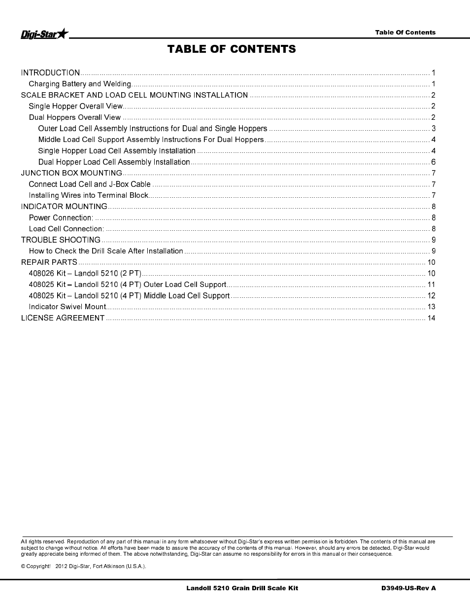 Digi-Star Landoll 5210 User Manual | Page 2 / 16