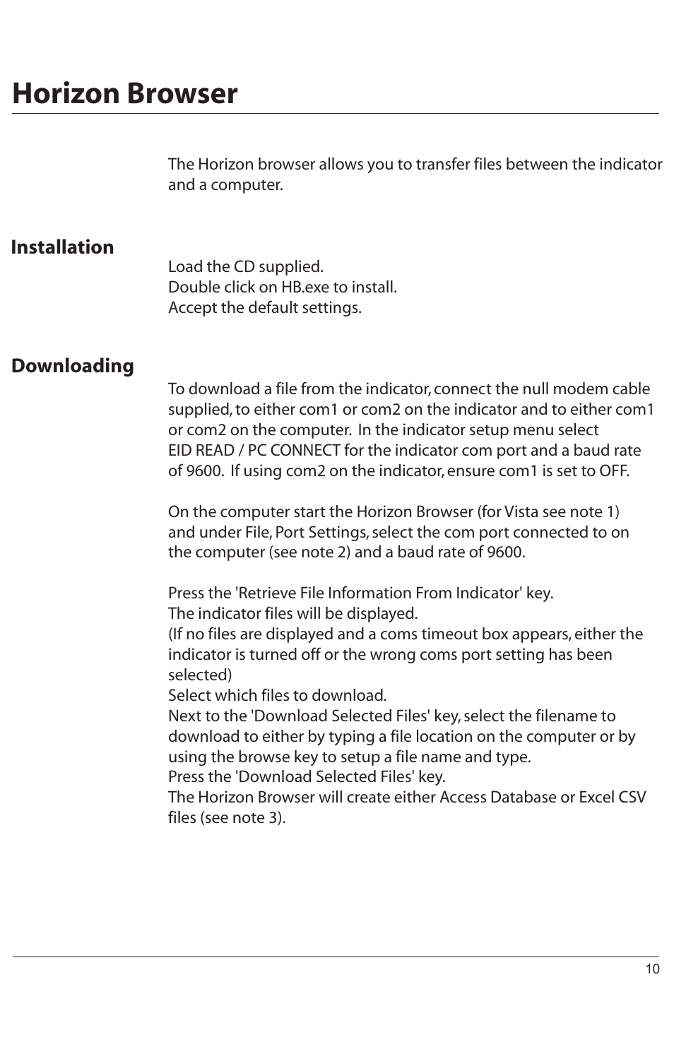 Horizon browser | Digi-Star HORIZON XLS User Manual | Page 10 / 16