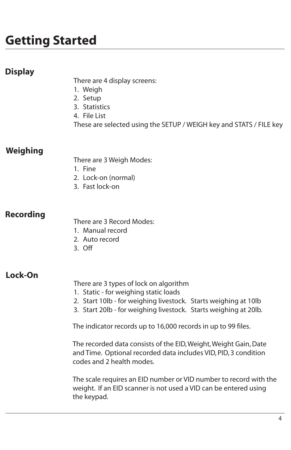 Getting started | Digi-Star HORIZON XLS User Manual | Page 4 / 16