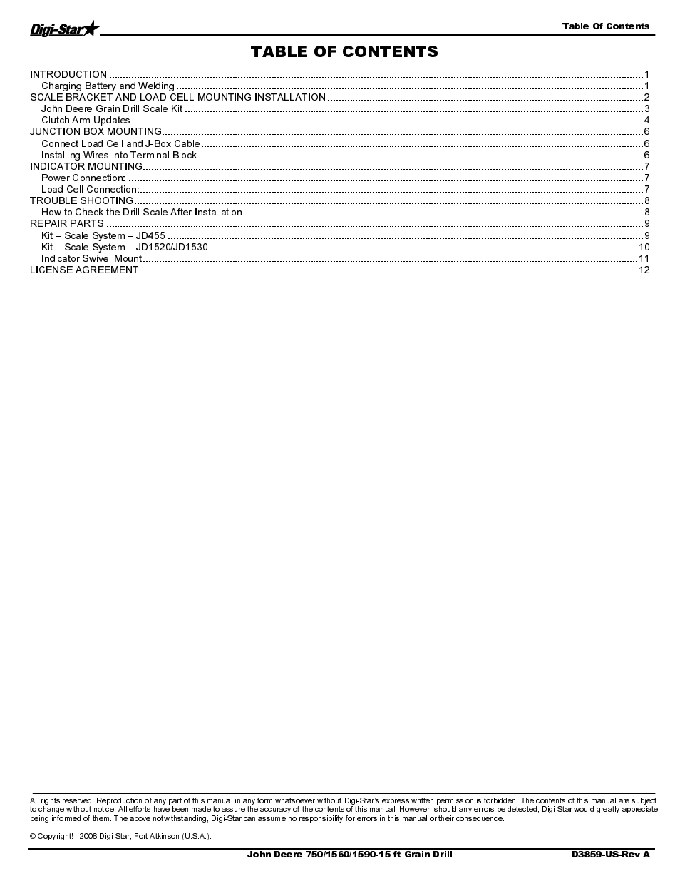 Digi-Star John Deere 455/1520/1530 User Manual | Page 2 / 14