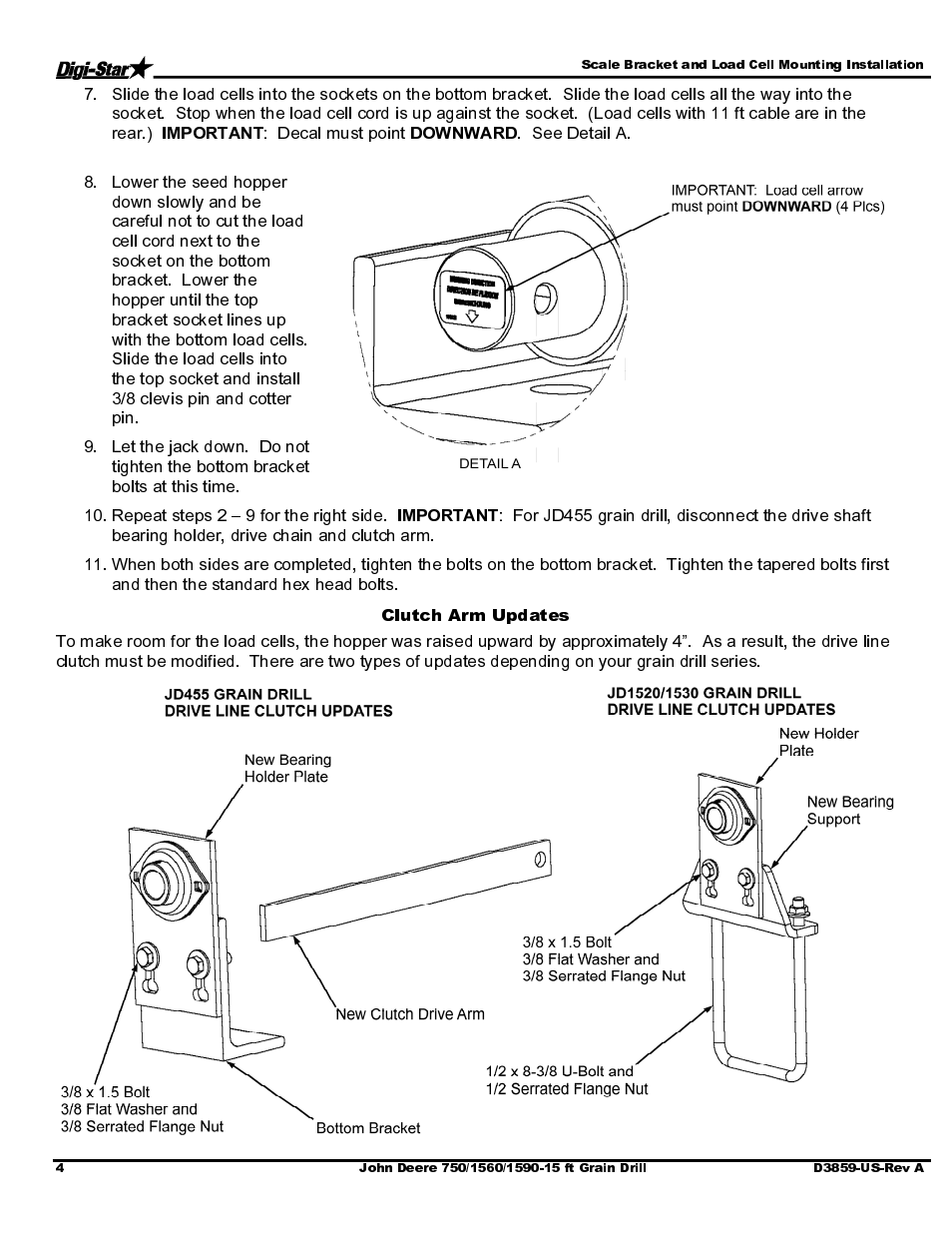 Clutch arm updates | Digi-Star John Deere 455/1520/1530 User Manual | Page 6 / 14