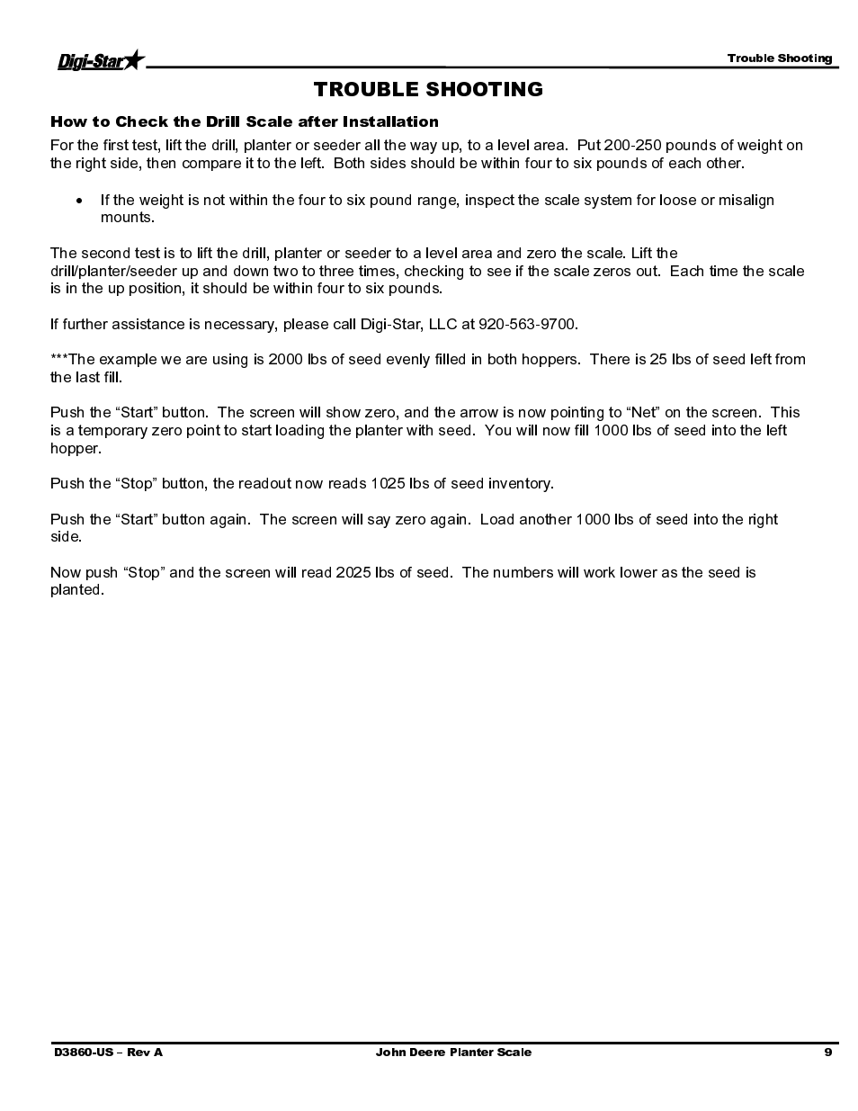 Digi-Star John Deere 1790 - Bauer Series CCS -Refuge Option User Manual | Page 11 / 14