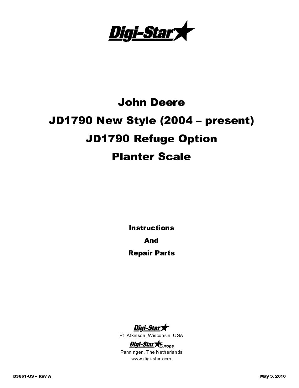 Digi-Star John Deere JD1790 New Style (2004) User Manual | 14 pages