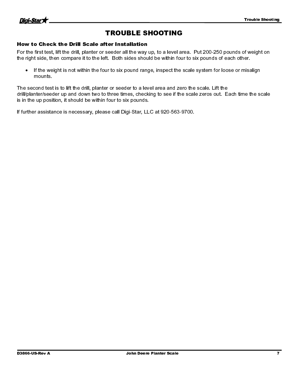 Digi-Star John Deere 1990 CCS Dual Rank 30/36/40/44 User Manual | Page 9 / 13