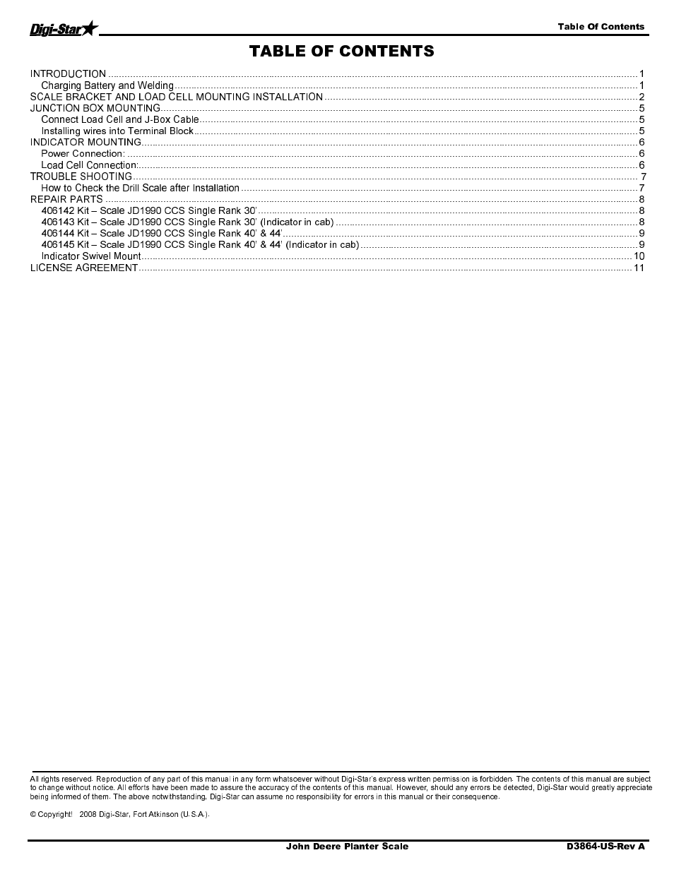 Digi-Star John Deere 1990 CCS Single Rank 30/36/40/44 User Manual | Page 2 / 13