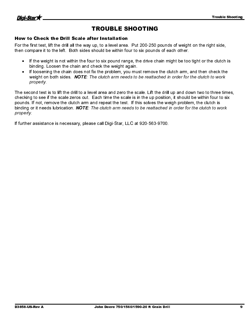 Digi-Star John Deere 750/1560/1590- 20ft Drill User Manual | Page 11 / 15