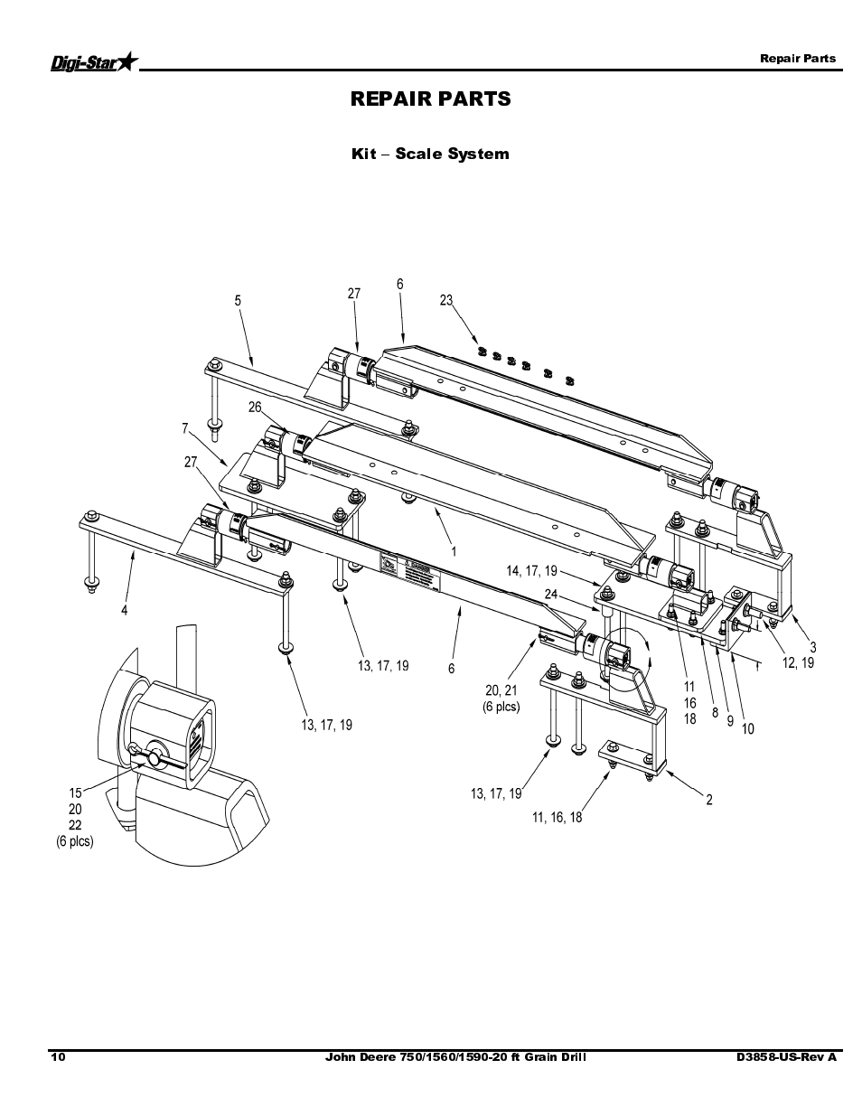 Kit – scale system | Digi-Star John Deere 750/1560/1590- 20ft Drill User Manual | Page 12 / 15