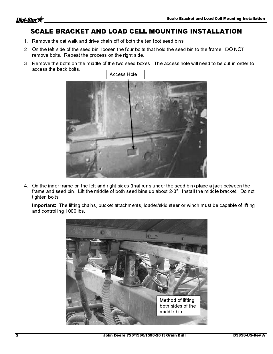 Digi-Star John Deere 750/1560/1590- 20ft Drill User Manual | Page 4 / 15