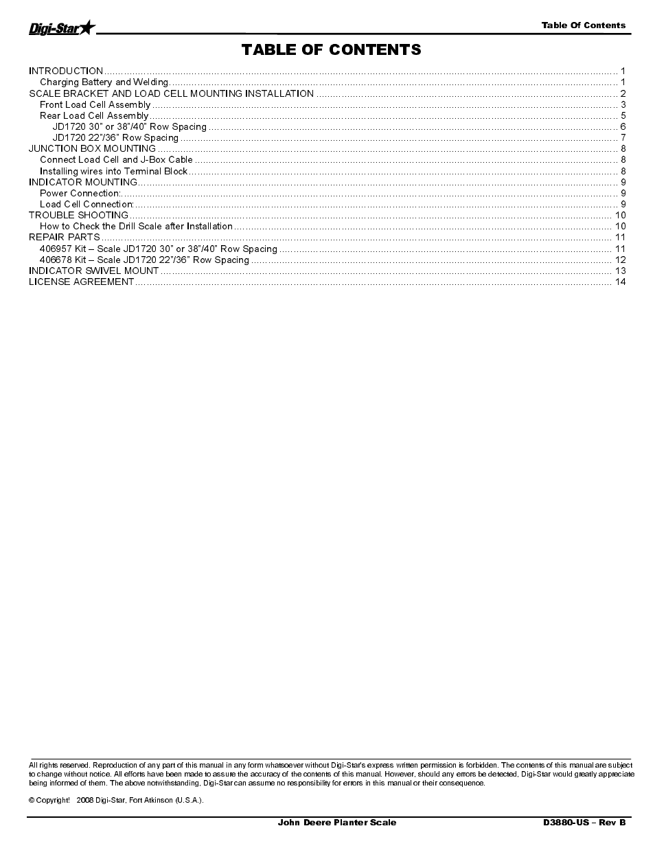 Digi-Star John Deere/Orthman Mfg JD 1720 Deere CCS User Manual | Page 2 / 16