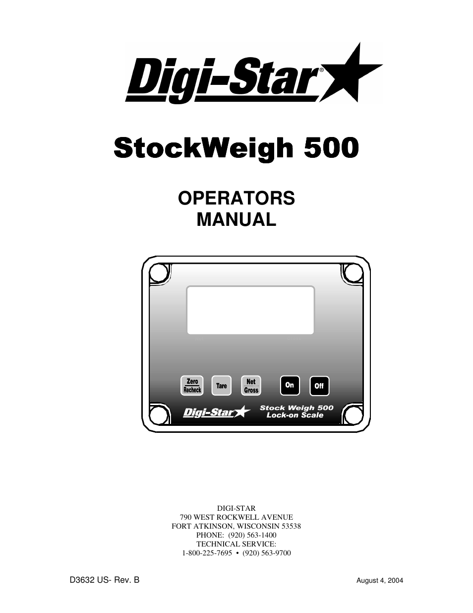 Digi-Star StockWeigh 500 User Manual | 24 pages