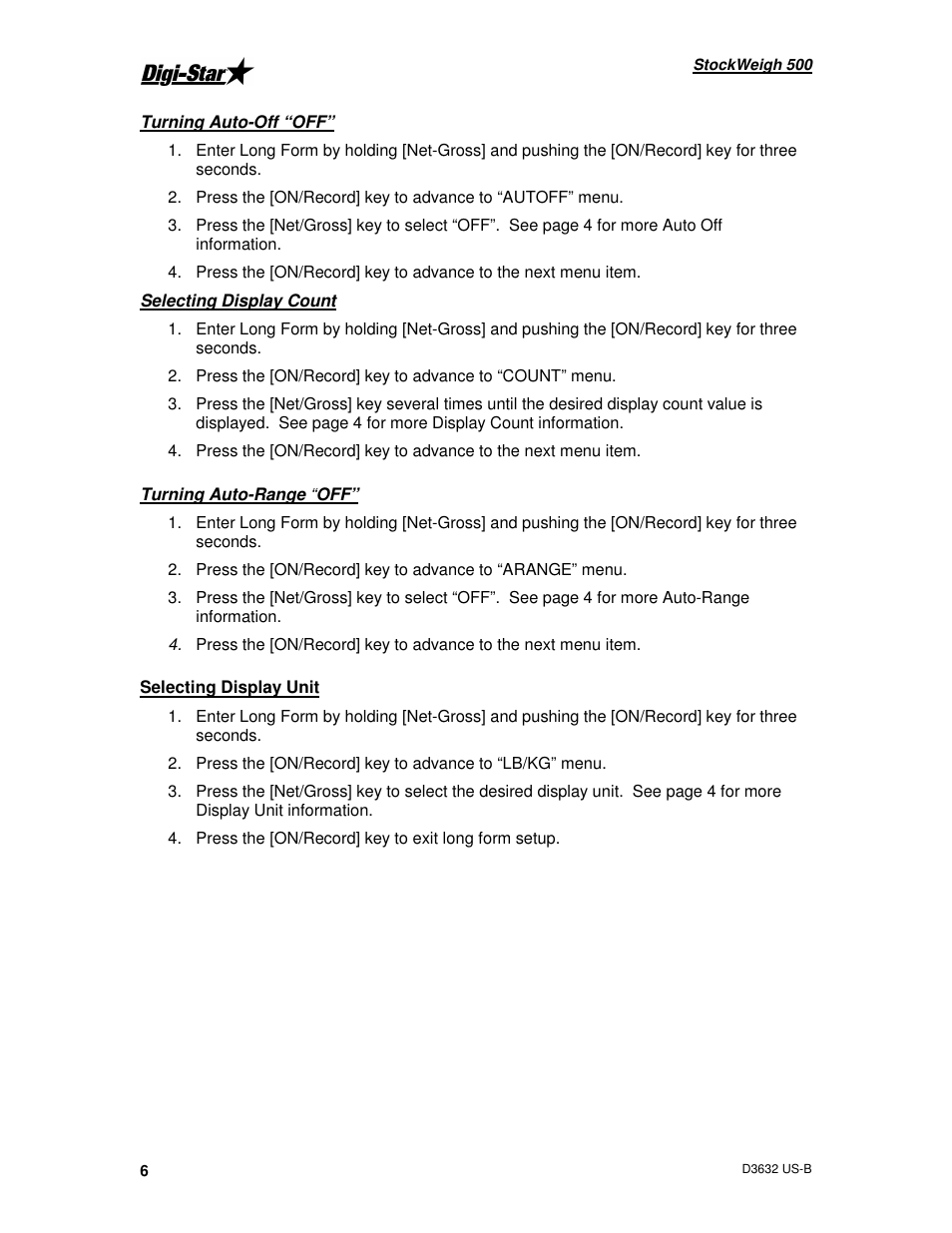 Digi-Star StockWeigh 500 User Manual | Page 10 / 24