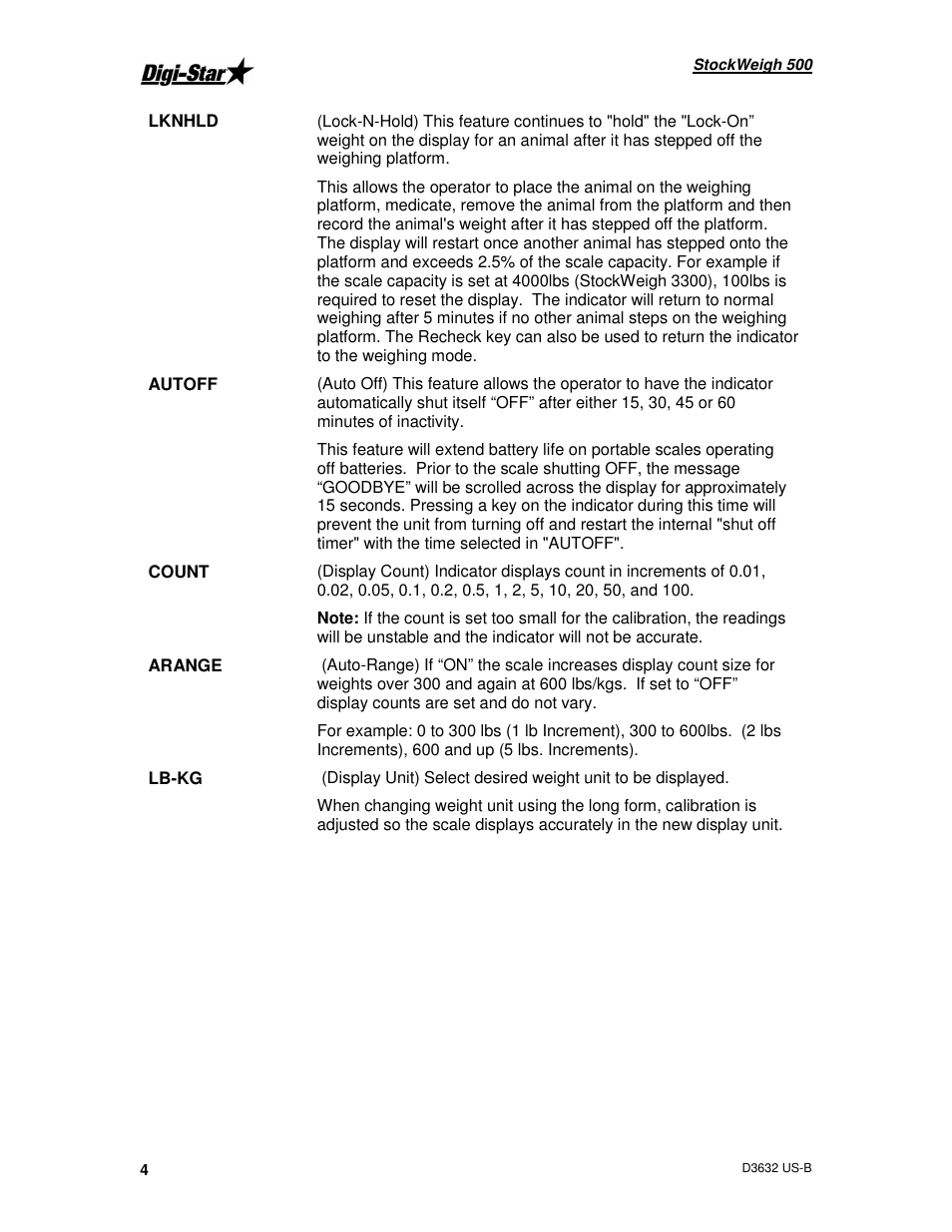 Digi-Star StockWeigh 500 User Manual | Page 8 / 24