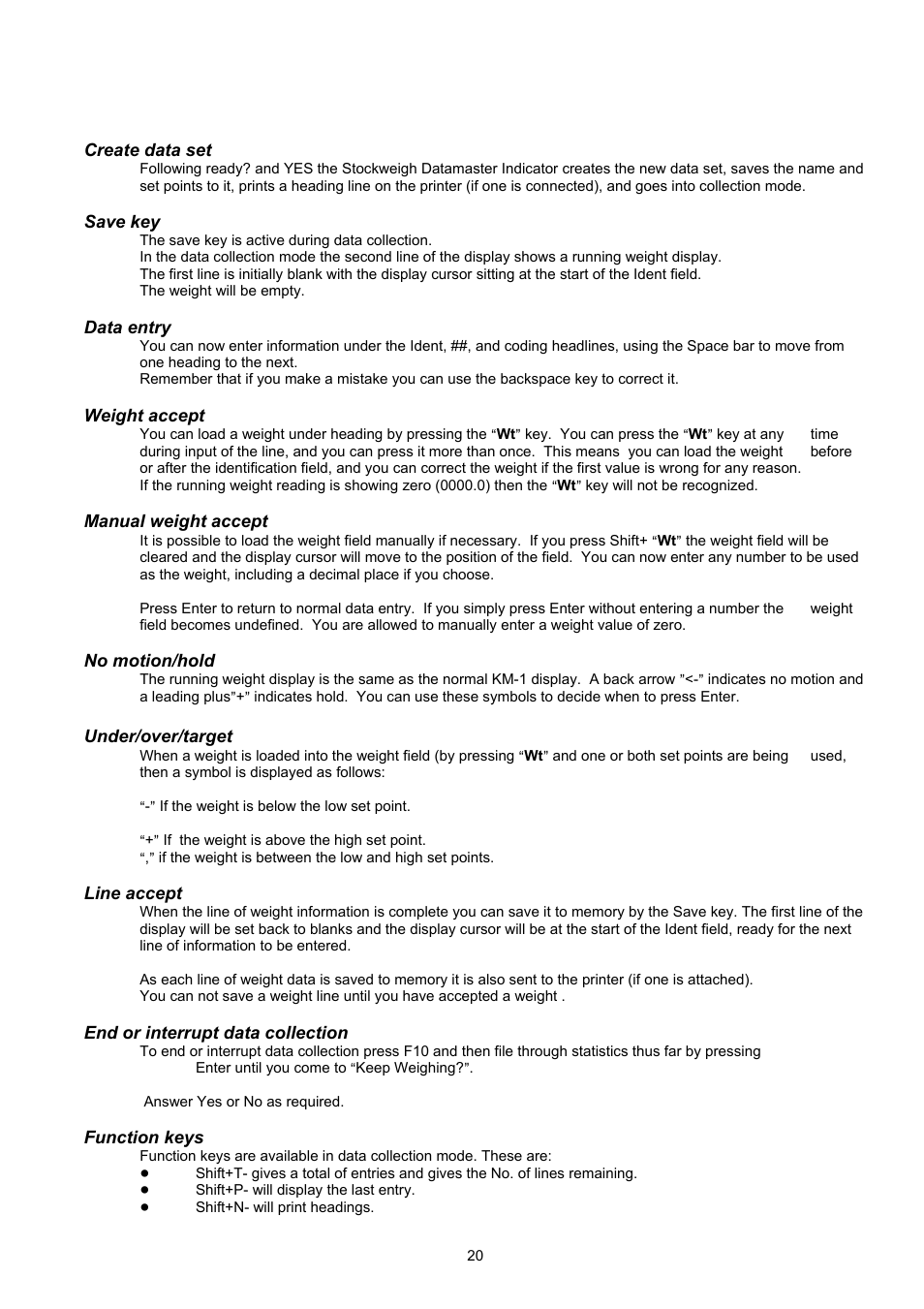 Digi-Star Stockweigh Datamaster Indicator User Manual | Page 20 / 30