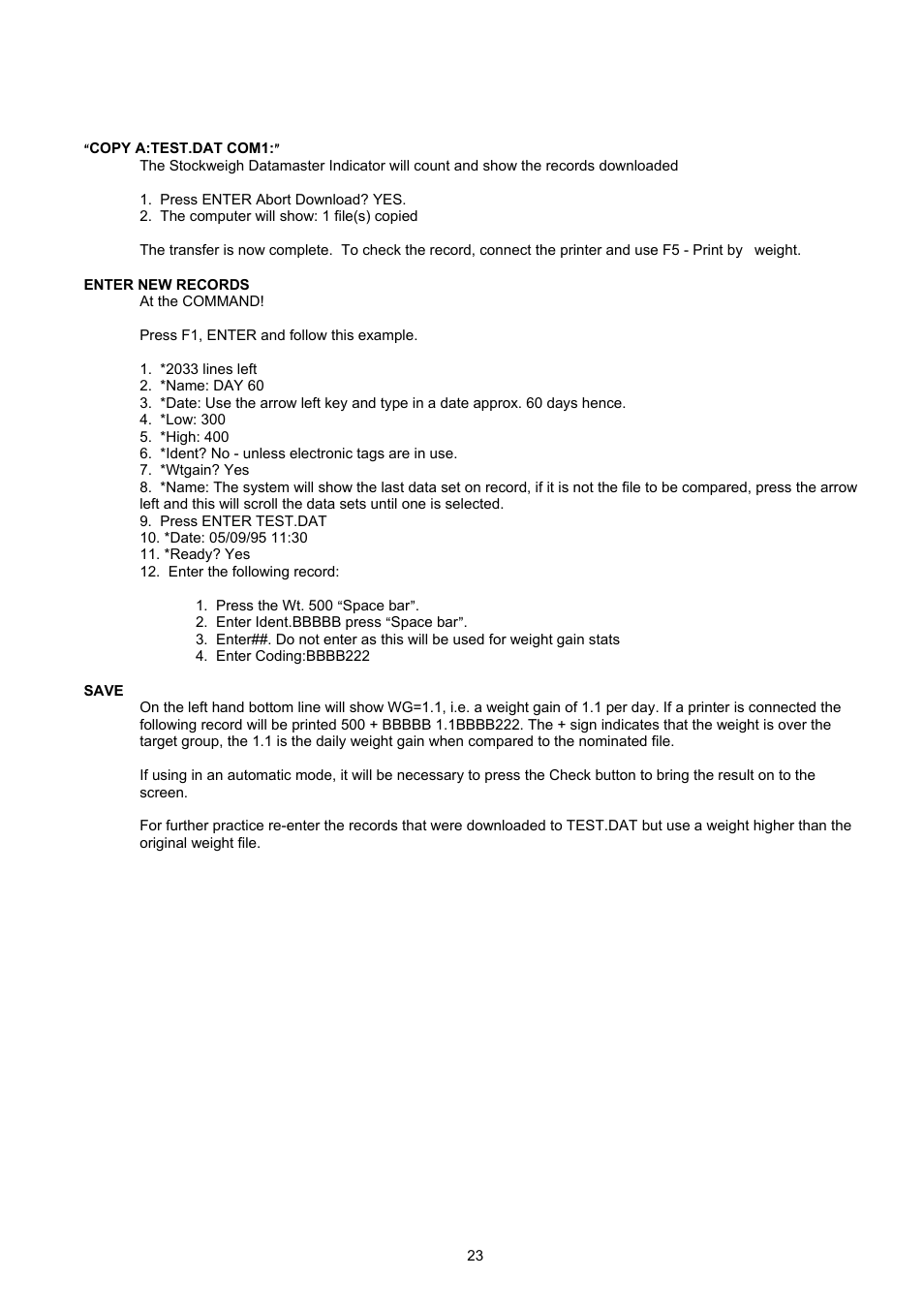 Digi-Star Stockweigh Datamaster Indicator User Manual | Page 23 / 30