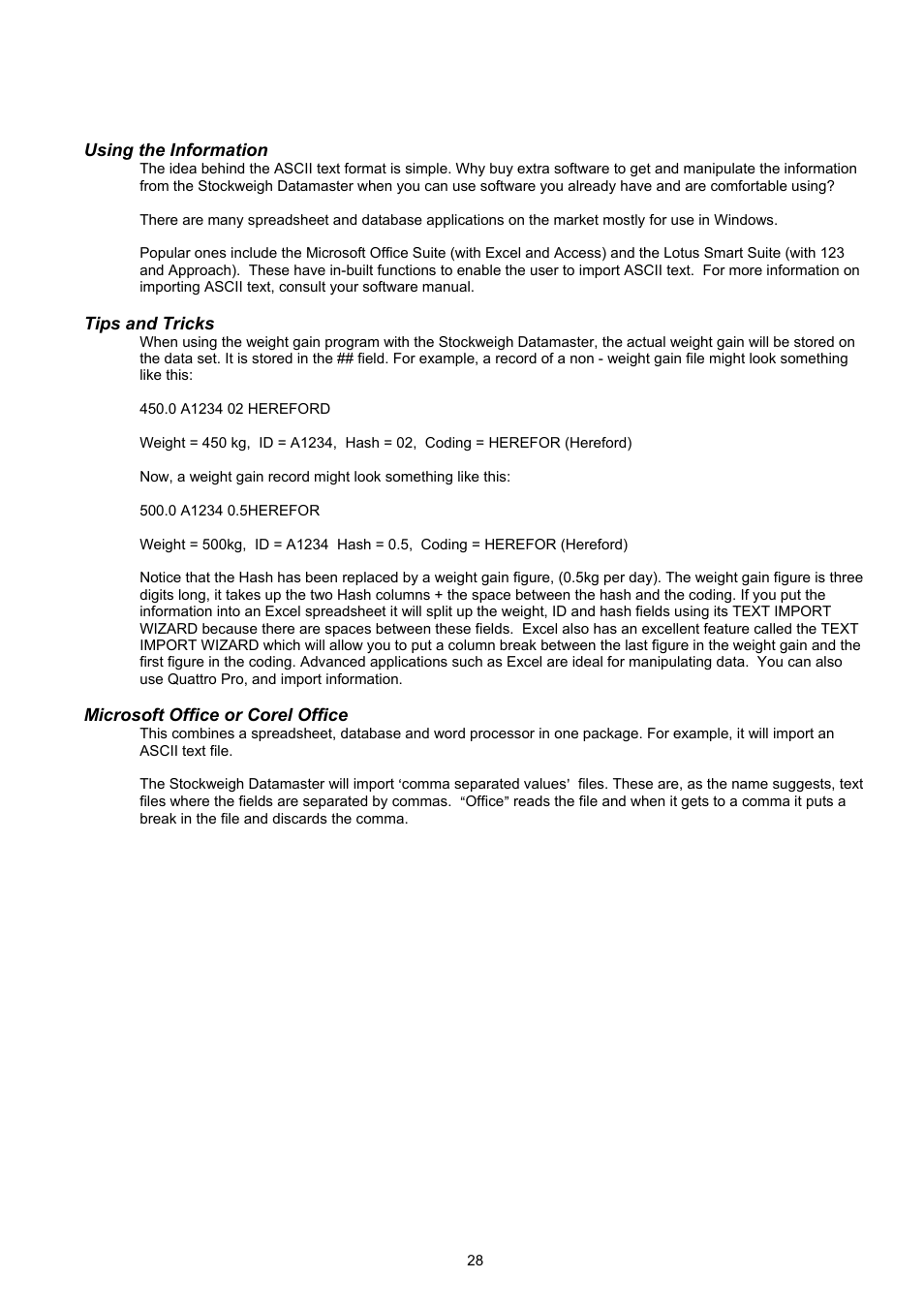 Digi-Star Stockweigh Datamaster Indicator User Manual | Page 28 / 30