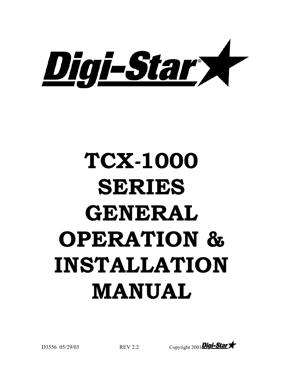 Digi-Star TCX-1000 SERIES User Manual | 38 pages