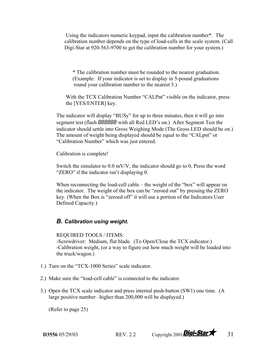 Digi-Star TCX-1000 SERIES User Manual | Page 31 / 38