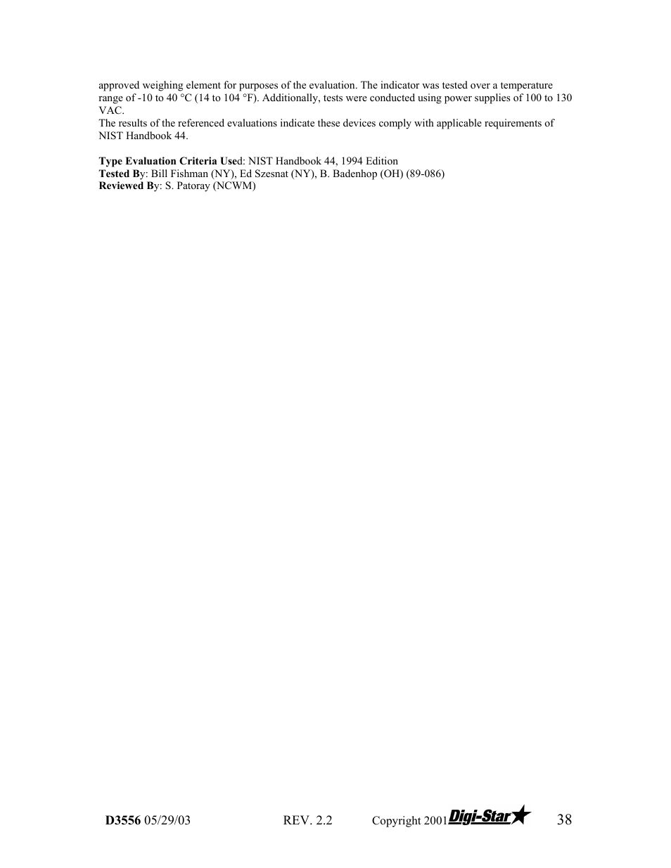 Digi-Star TCX-1000 SERIES User Manual | Page 38 / 38