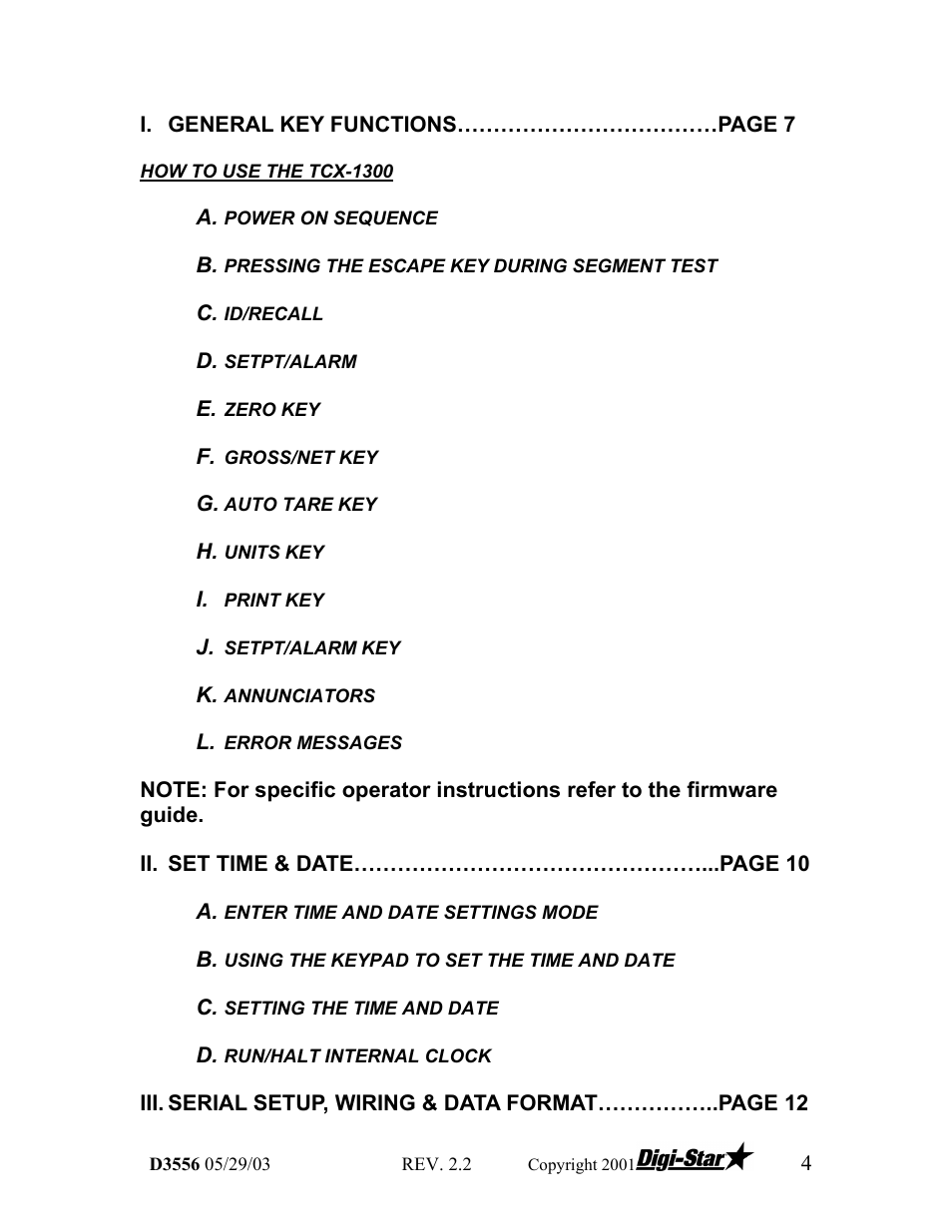 Digi-Star TCX-1000 SERIES User Manual | Page 4 / 38