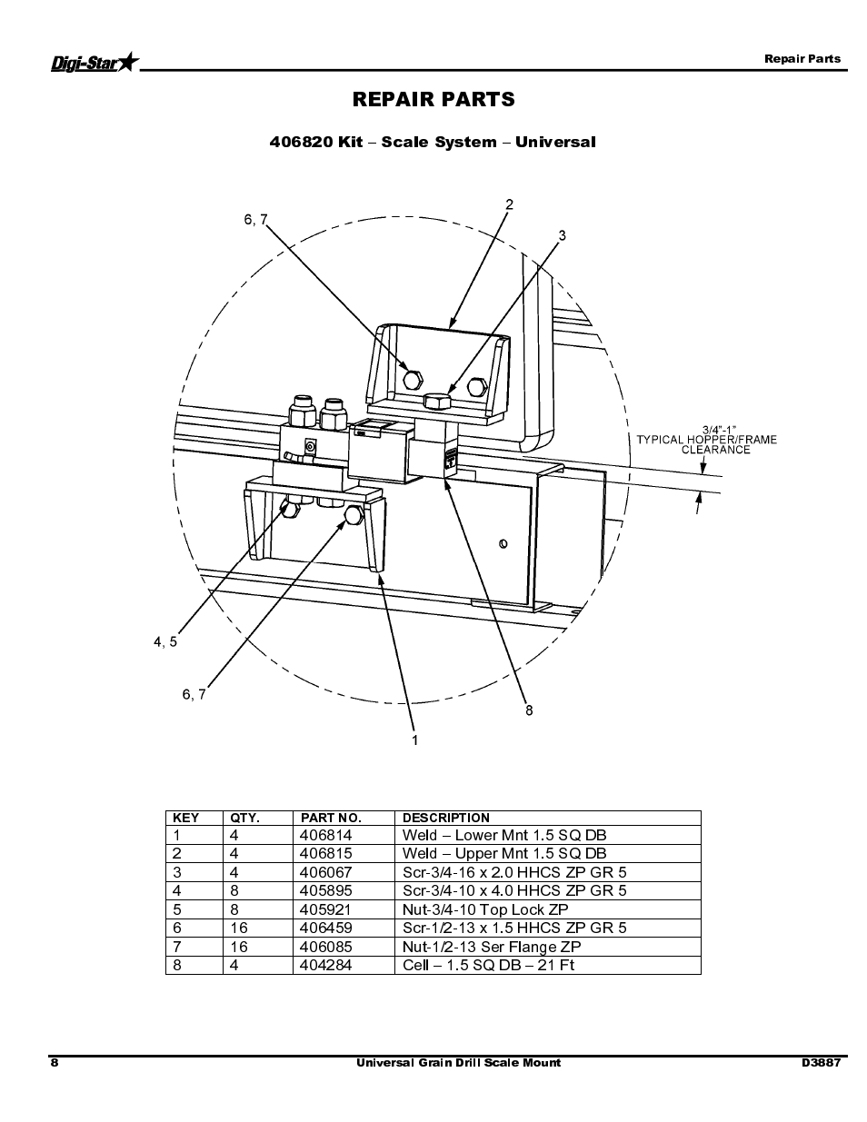 Repair parts | Digi-Star Universal Grain Drill System User Manual | Page 10 / 12