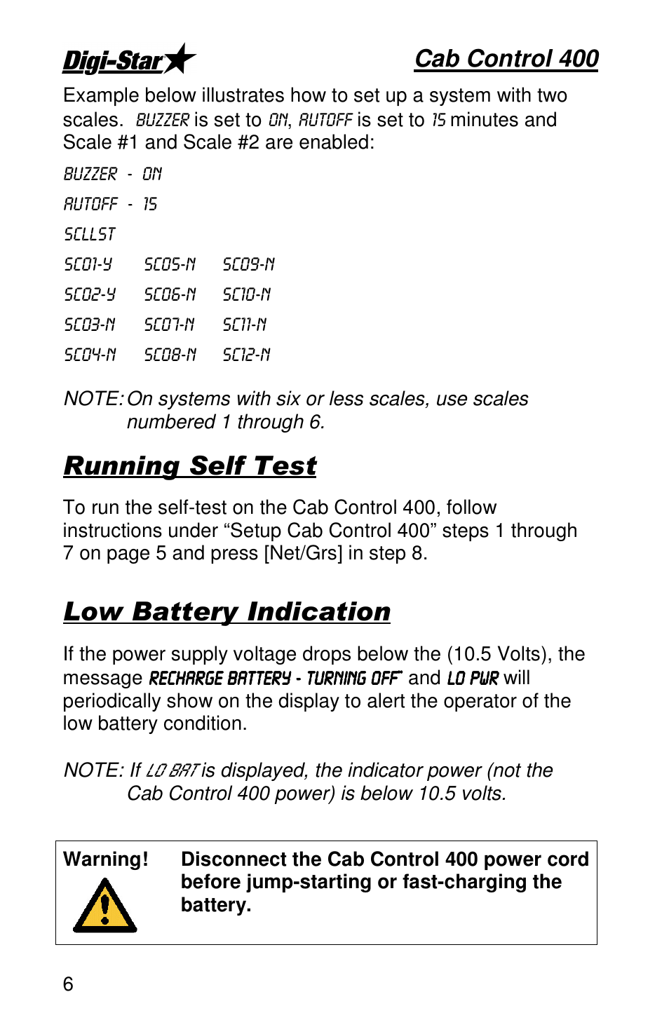 Cab control 400 | Digi-Star Cab Control 400 User Manual | Page 8 / 9