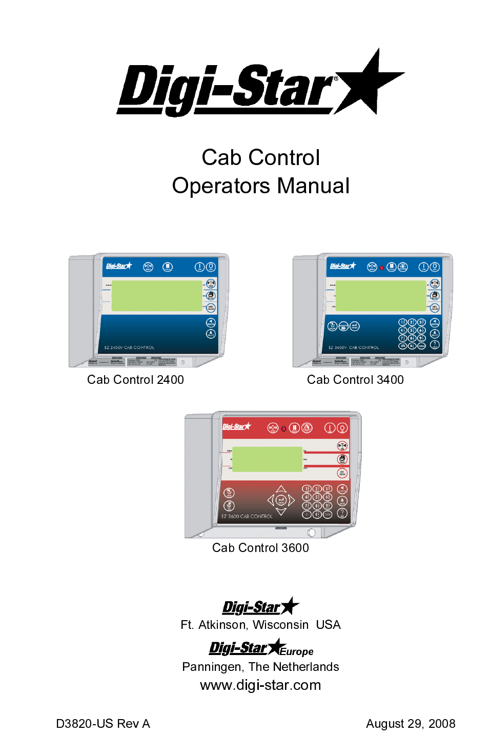 Digi-Star Cab Control 2400 User Manual | 8 pages