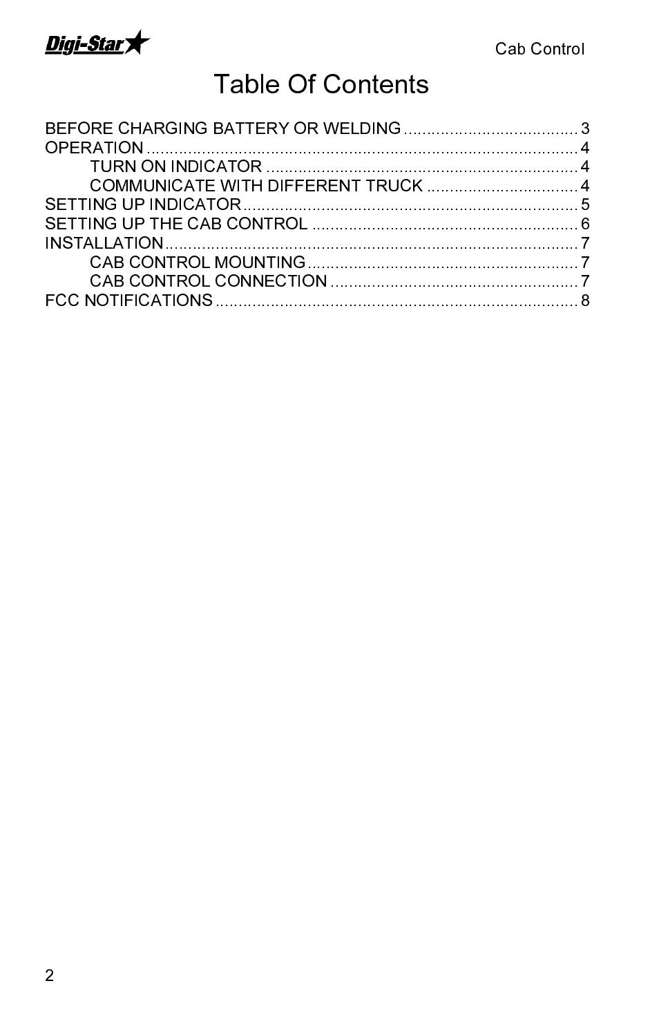 Digi-Star Cab Control 2400 User Manual | Page 2 / 8