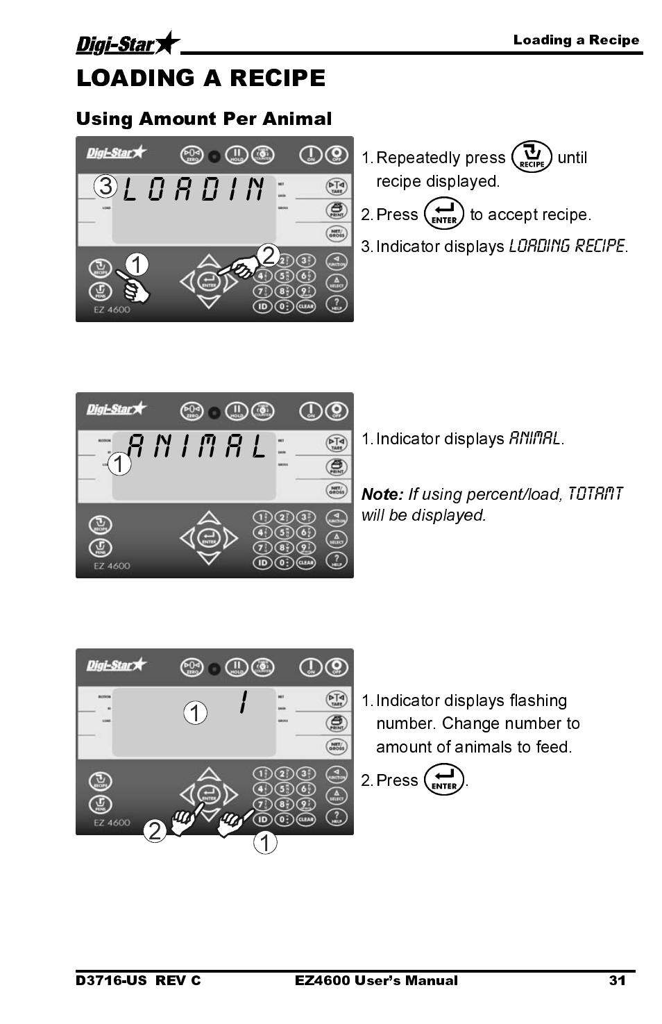 Using amount per animal | Digi-Star EZ4600 User Manual | Page 35 / 51