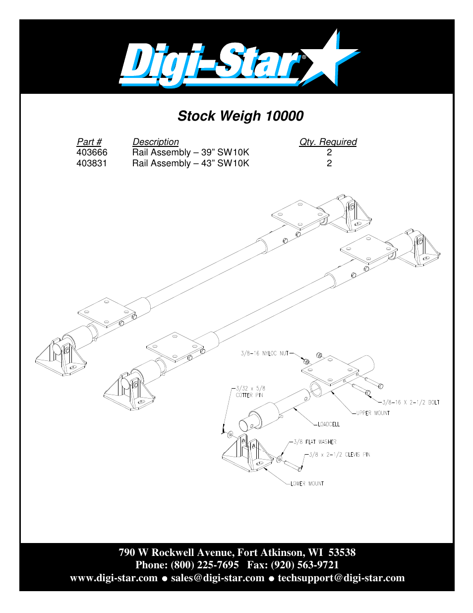 Digi-Star Stock Weigh 10000 User Manual | 2 pages
