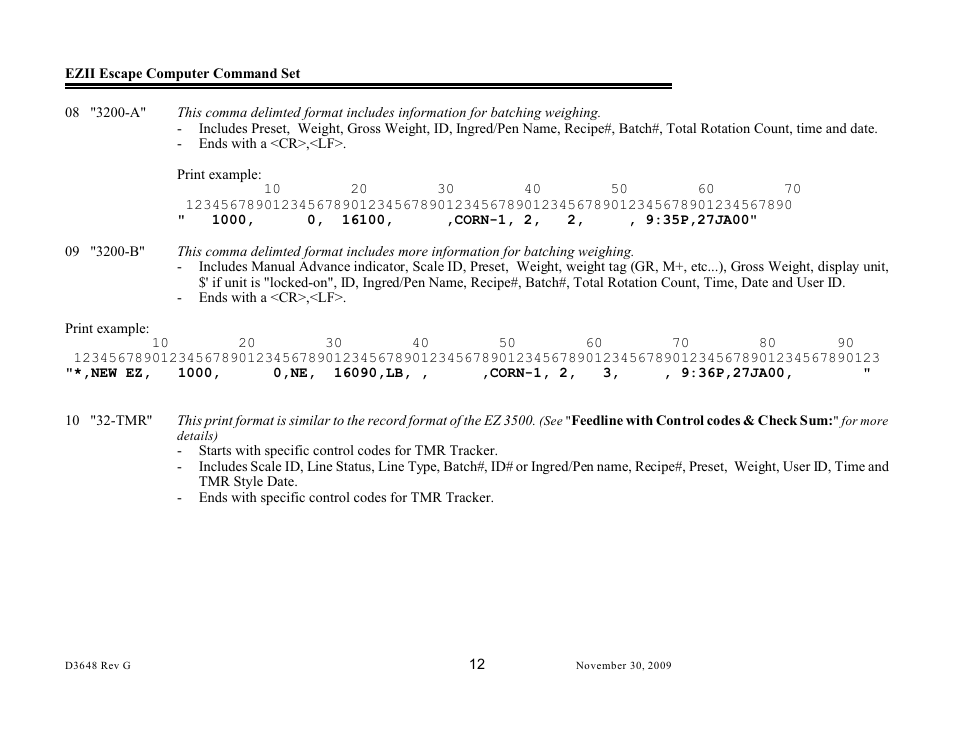 Digi-Star EZII Escape Computer Command Set User Manual | Page 12 / 46