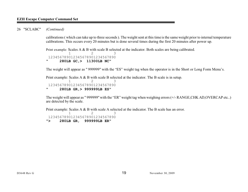Digi-Star EZII Escape Computer Command Set User Manual | Page 19 / 46