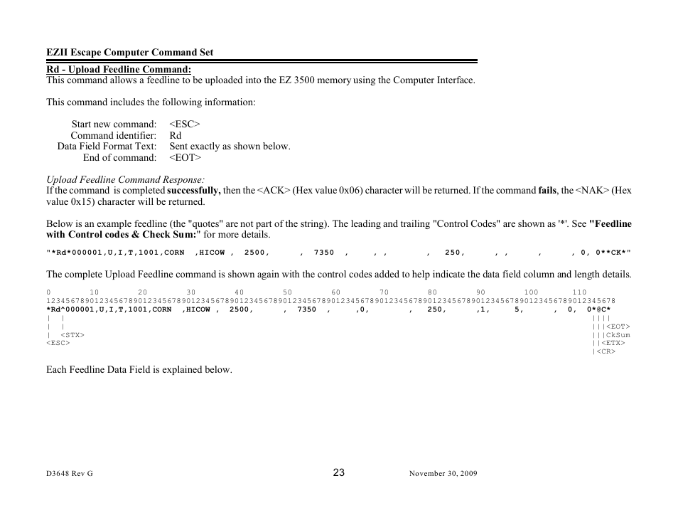 Digi-Star EZII Escape Computer Command Set User Manual | Page 23 / 46