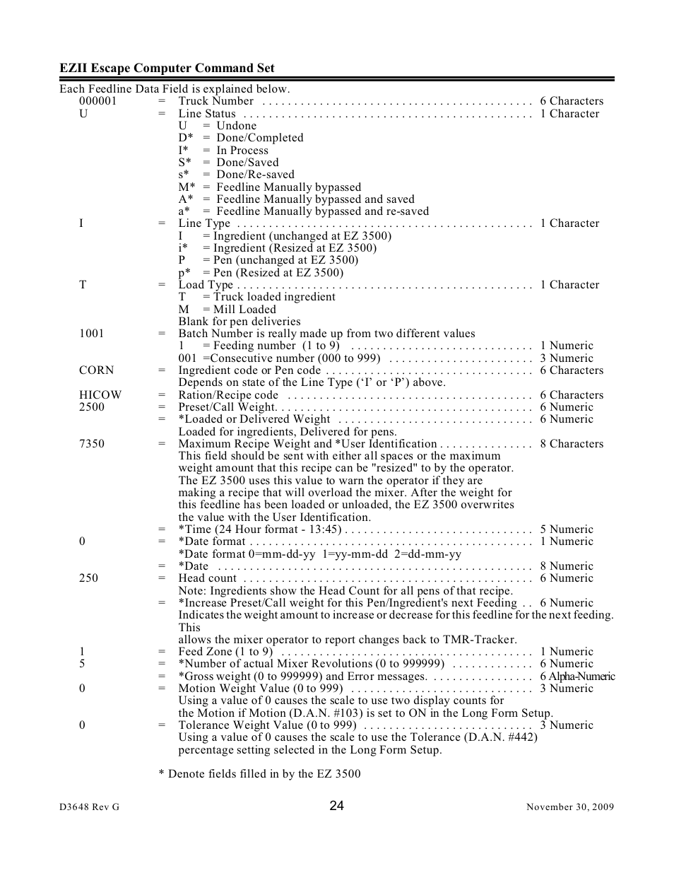 Digi-Star EZII Escape Computer Command Set User Manual | Page 24 / 46