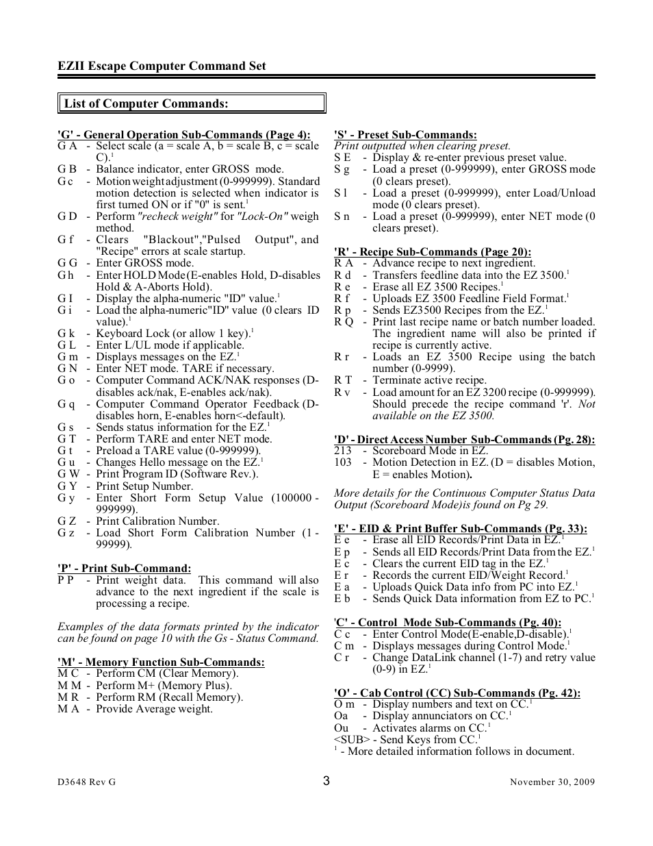 Digi-Star EZII Escape Computer Command Set User Manual | Page 3 / 46