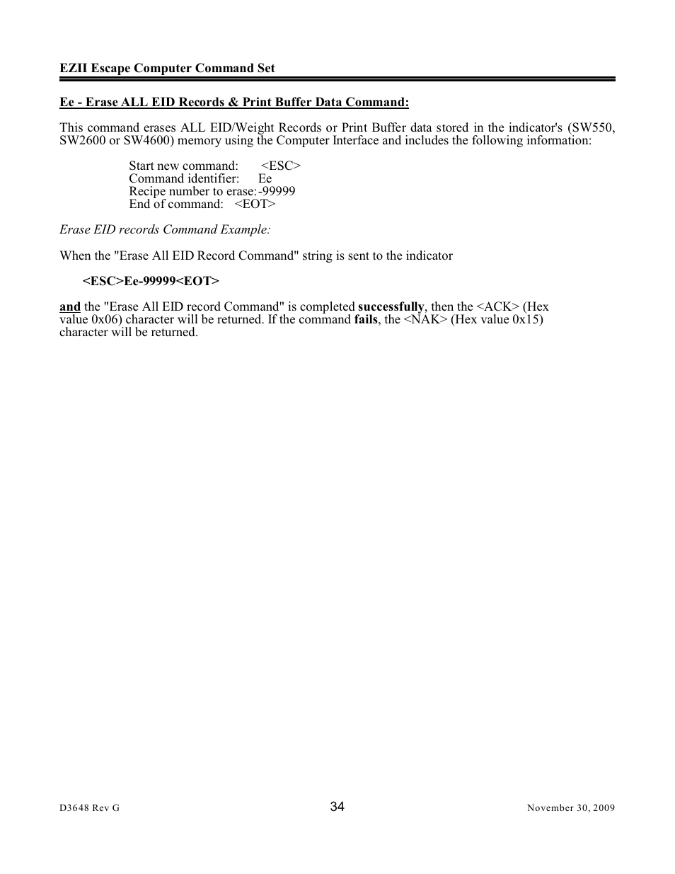 Digi-Star EZII Escape Computer Command Set User Manual | Page 34 / 46