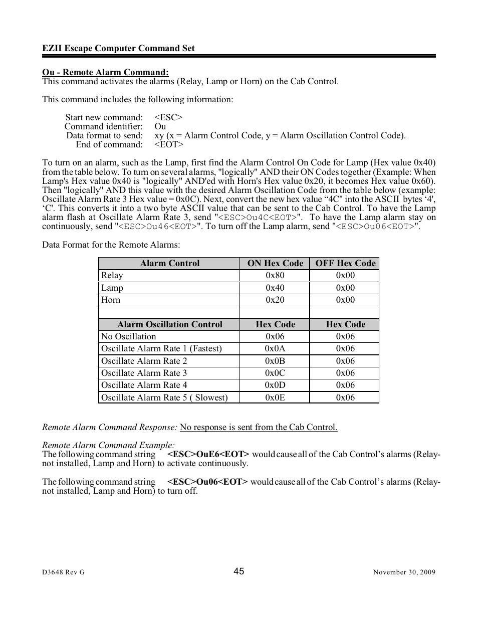 Digi-Star EZII Escape Computer Command Set User Manual | Page 45 / 46