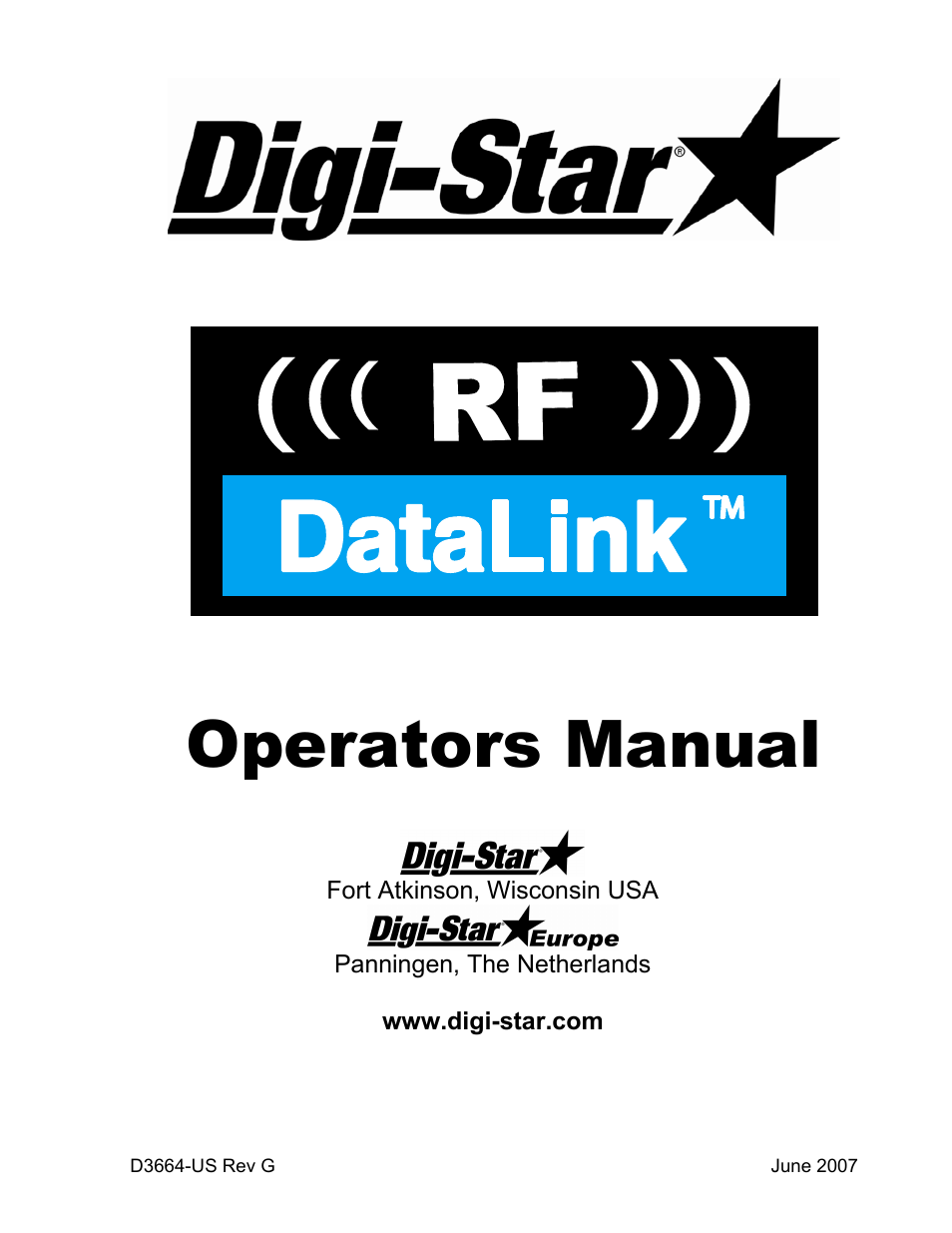 Digi-Star DataLink User Manual | 39 pages