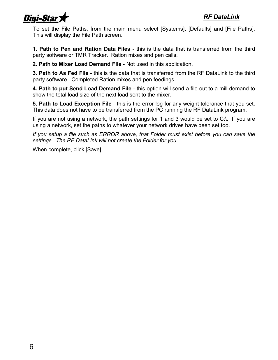 Rf datalink | Digi-Star DataLink User Manual | Page 10 / 39